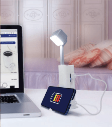 lampara y cargador de escritorio con logotipo productos de oficina promocionales crea tu idea